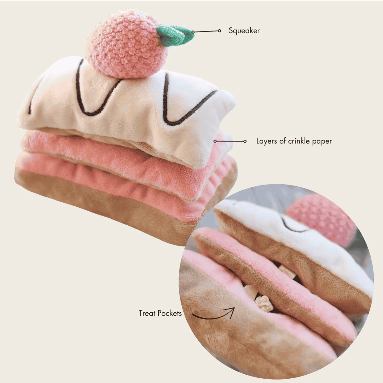 Strawberry Mille-Feuille Nosework Toy