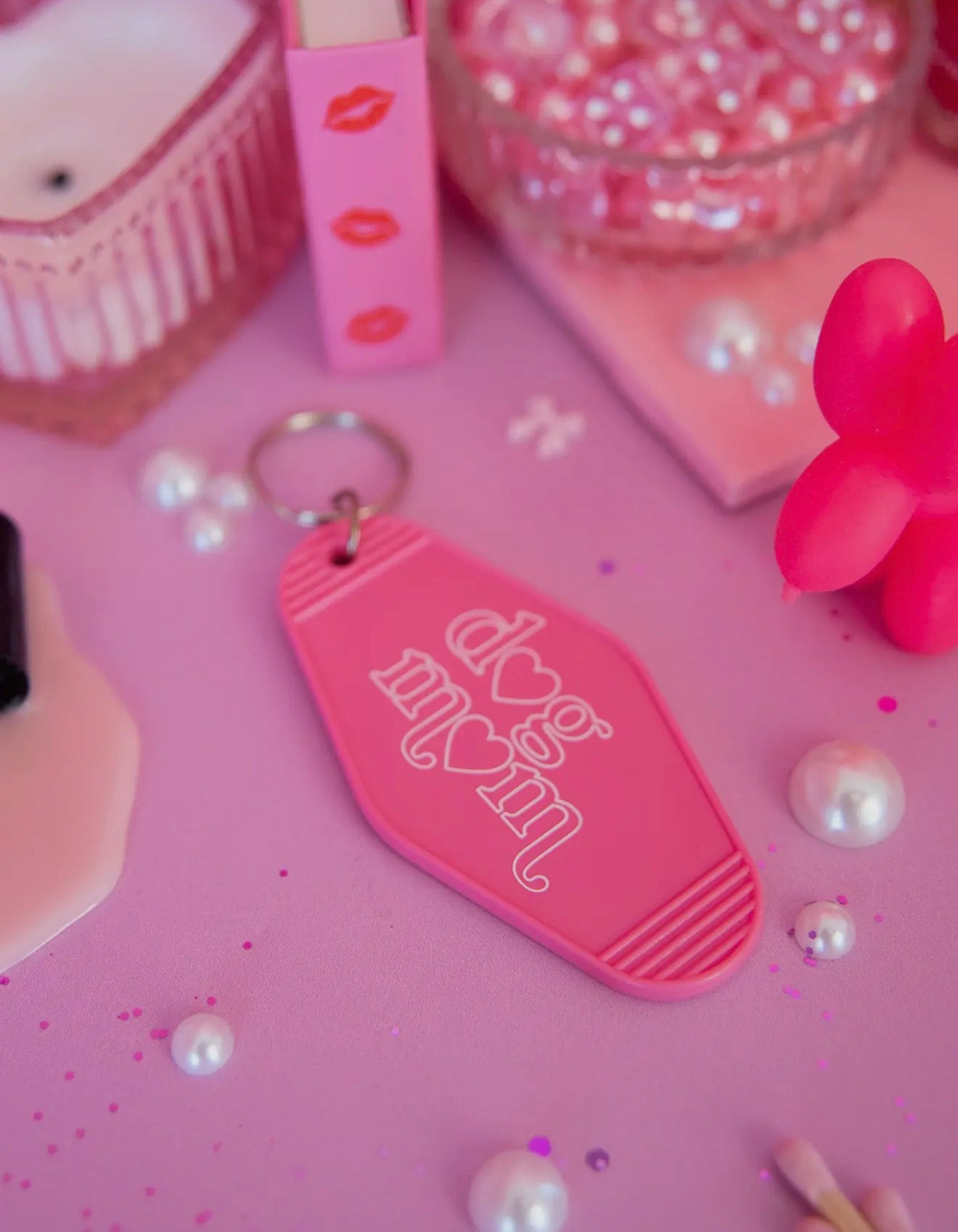 Dog Mom Motel Keychain