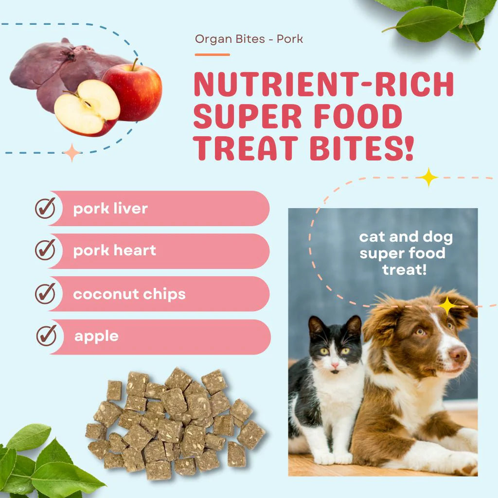 Pork + Apple Freeze Dried Organ Bites