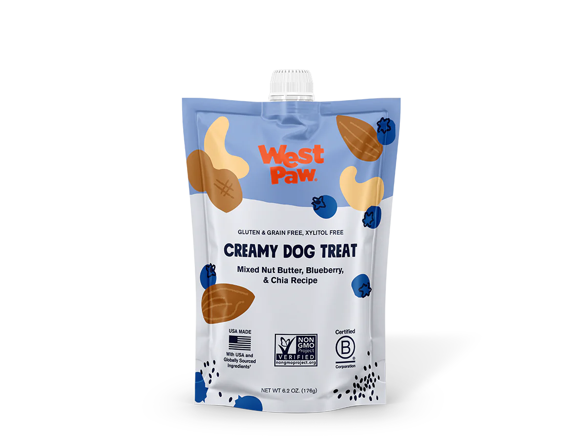 Nut Butter, Blueberry, and Chia Seed Creamy Dog Treat