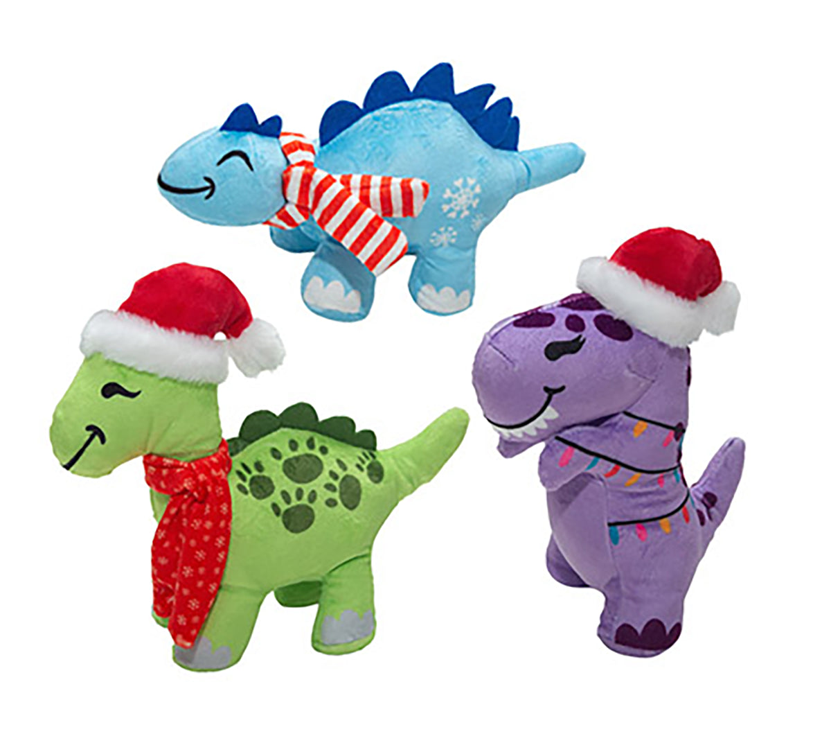 Christmas Dinos 3-Piece Plush Set