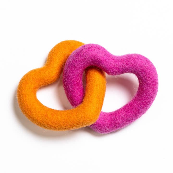 Fuchsia Sweethearts Felt Wool Toy