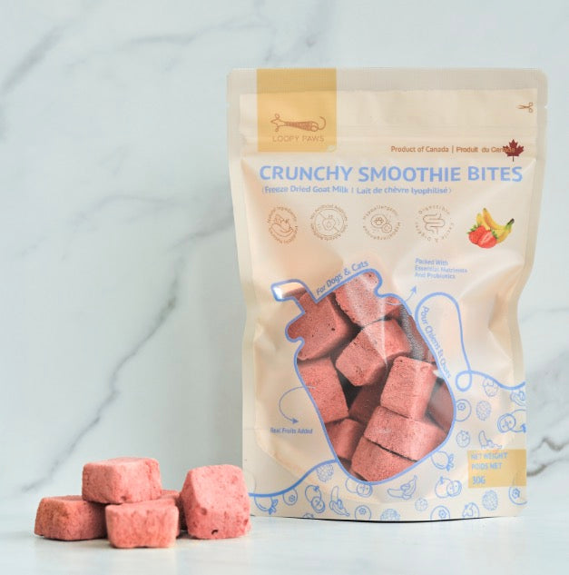 Strawberry Banana Crunchy Smoothie Bites