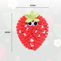 Strawberry shaped snuffle mat, red strawberry with green stem 