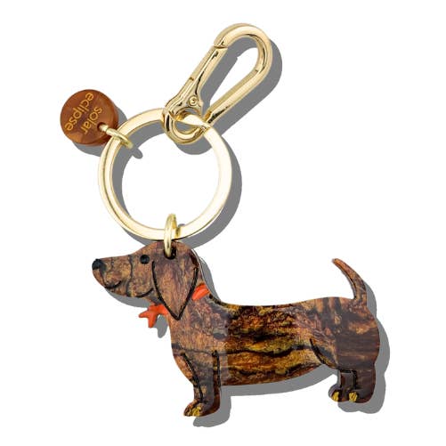 Dachshund Hand-Painted Bag Charm + Keychain
