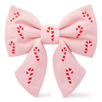 Candy Canes Embroidered Sailor Bow