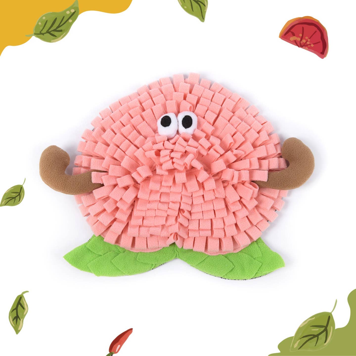 Peach shaped snuffle mat