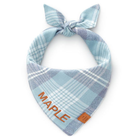 Blue Frost Plaid Flannel Bandana