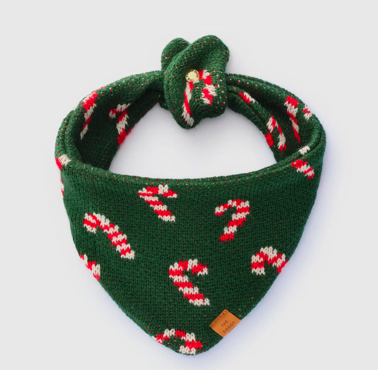 Candy Canes Knit Dog Bandana