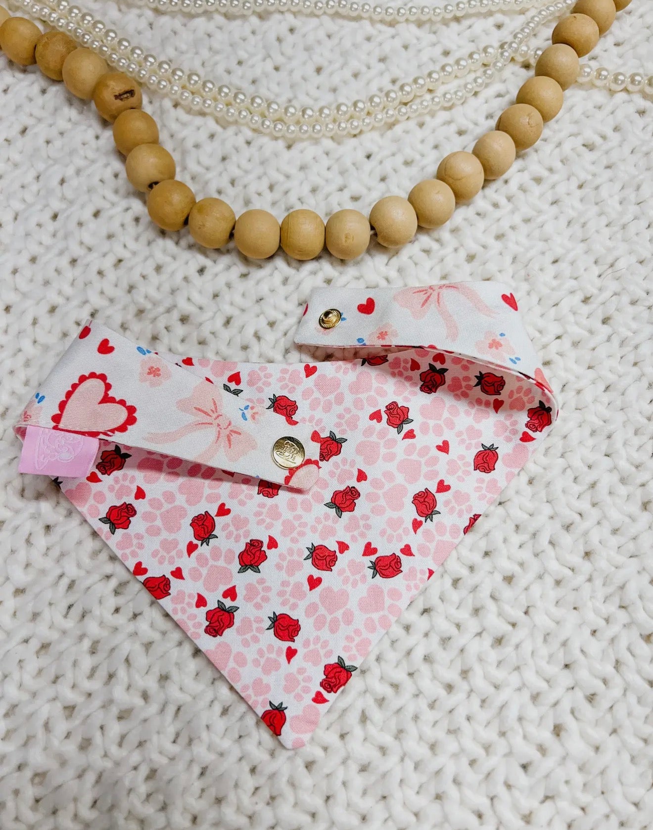 Hearts & Roses Reversible Bandana