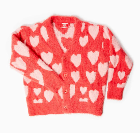 Red Hearts (Hug Me) Cardigan