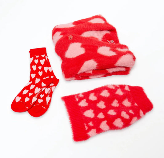 Red Hearts (Hug Me) Socks