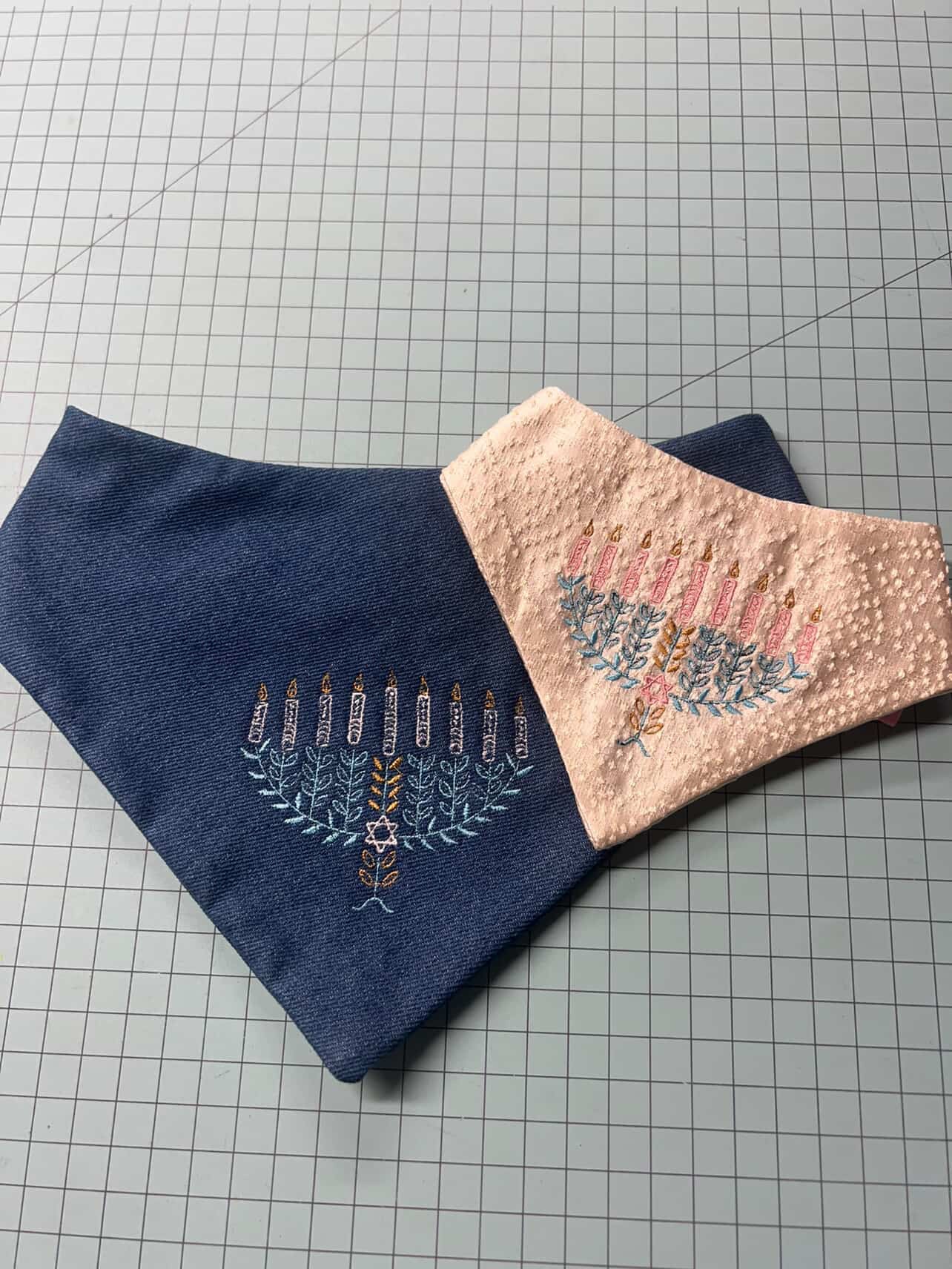 Menorah Embroidered Bandana