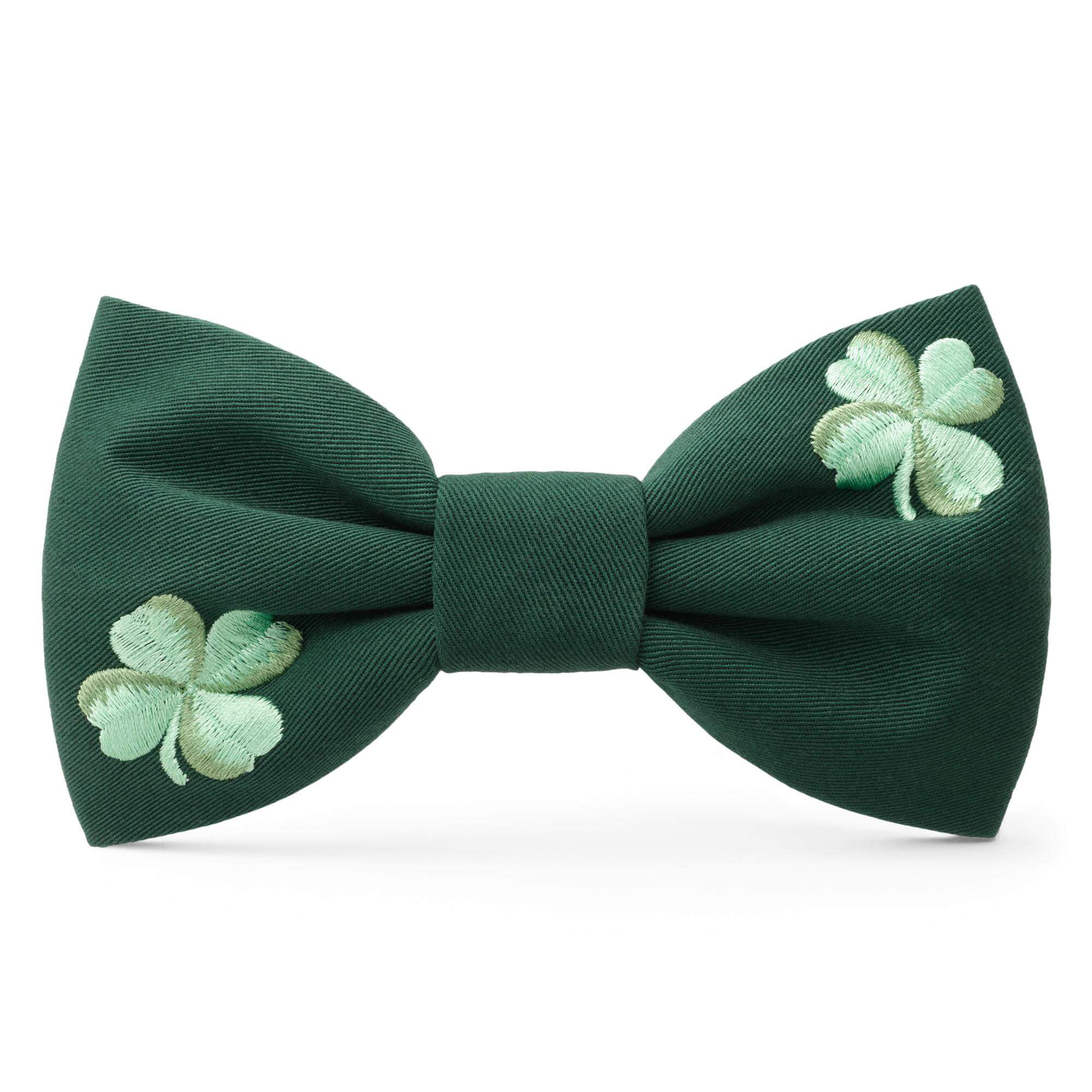 Clover Embroidered Bow Tie