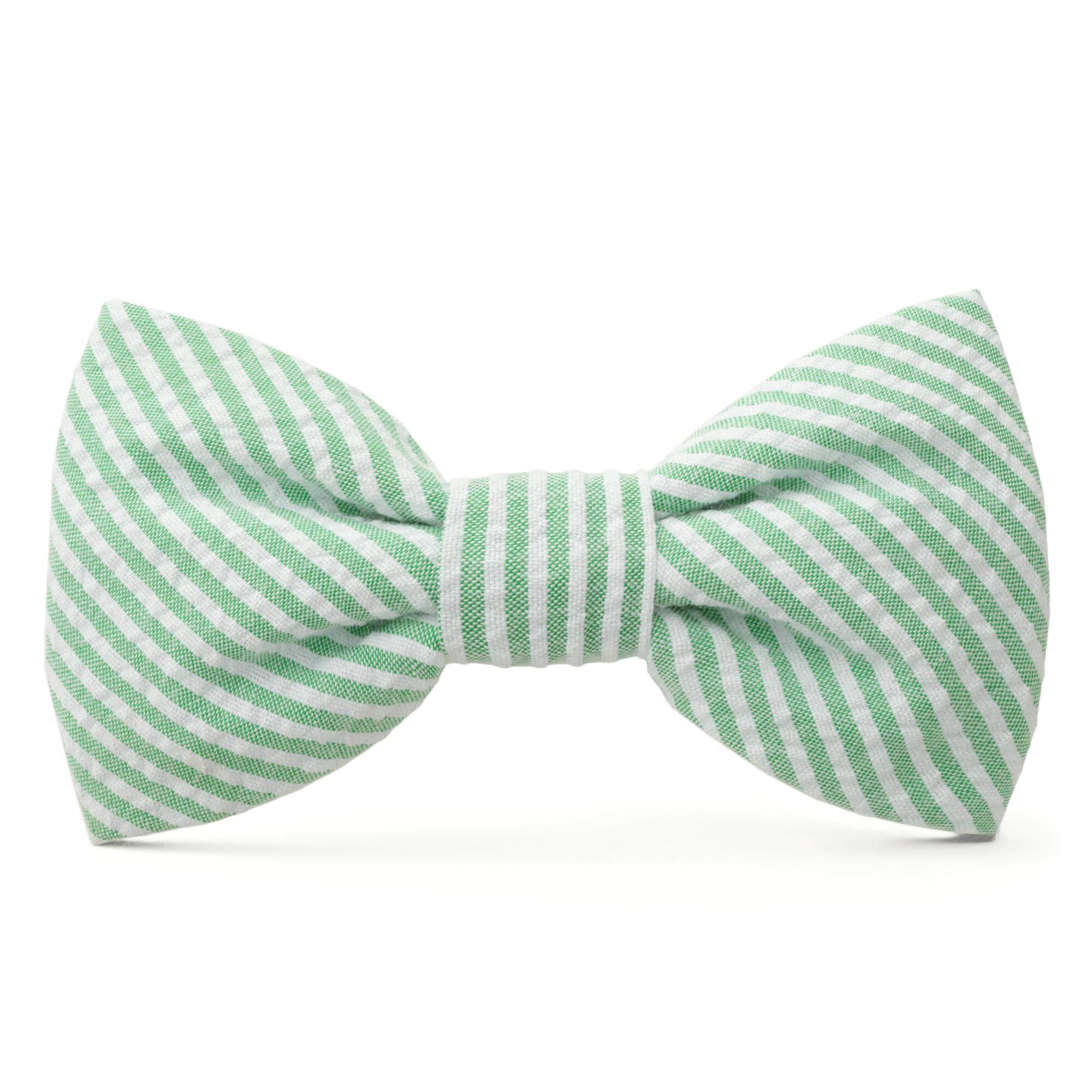 Green Seersucker Bow Tie