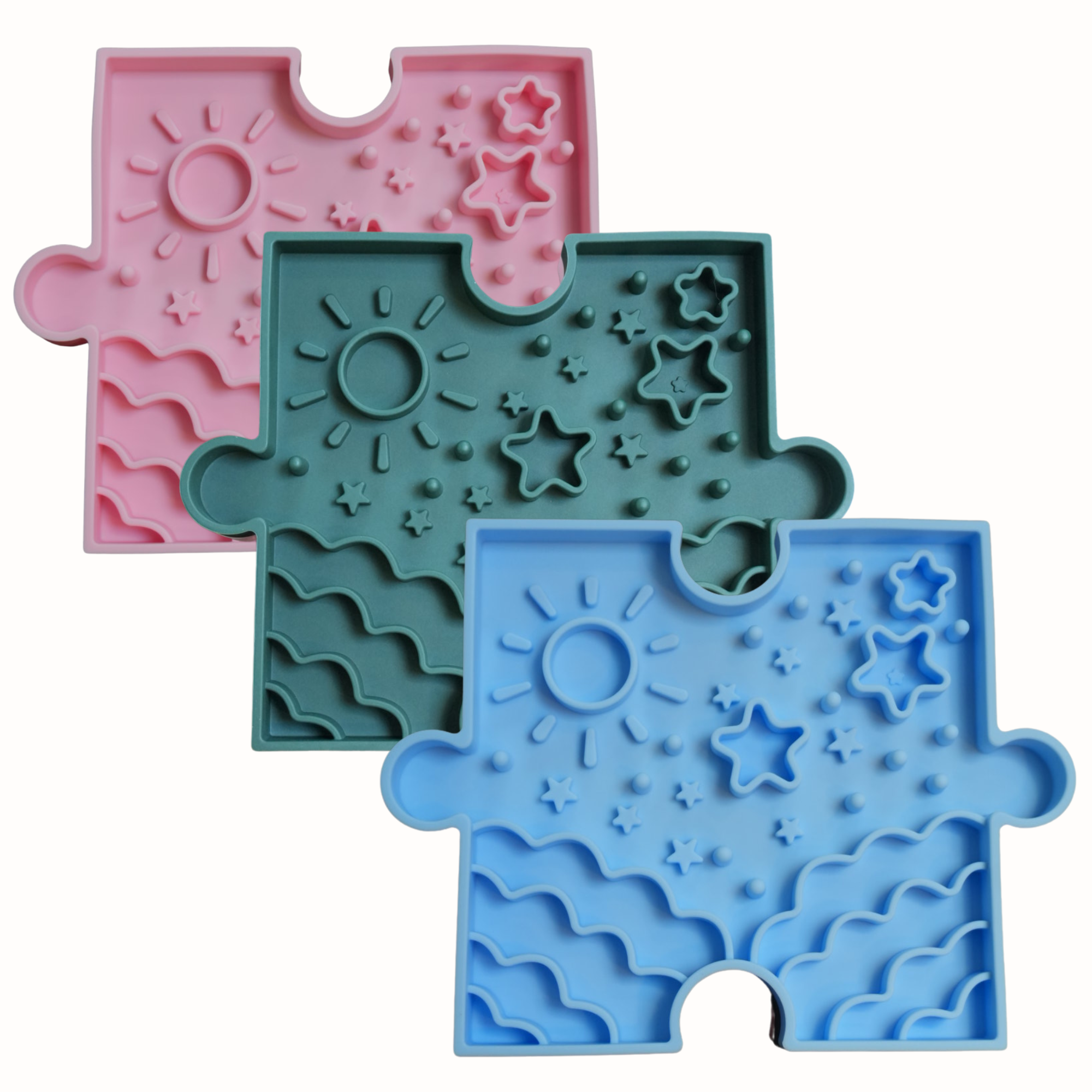 Sky High Puzzle Piece Lick Mat + Feeder