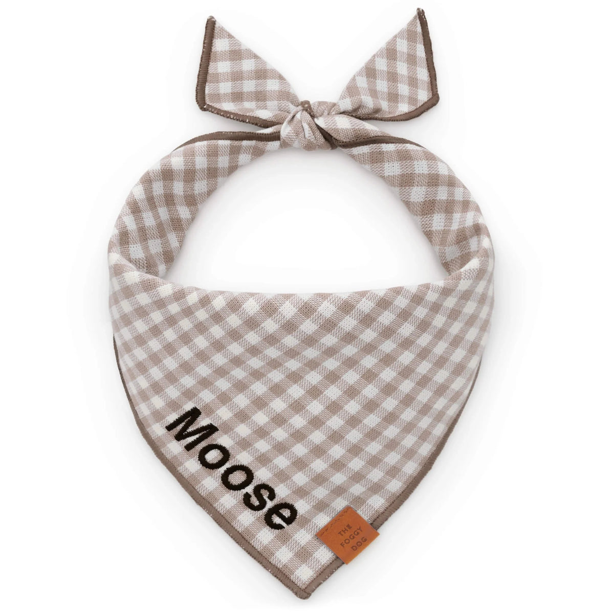 Mushroom Brown Gingham Bandana