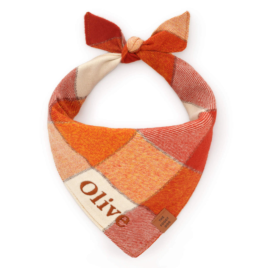 Pumpkin Spice Plaid Flannel Bandana