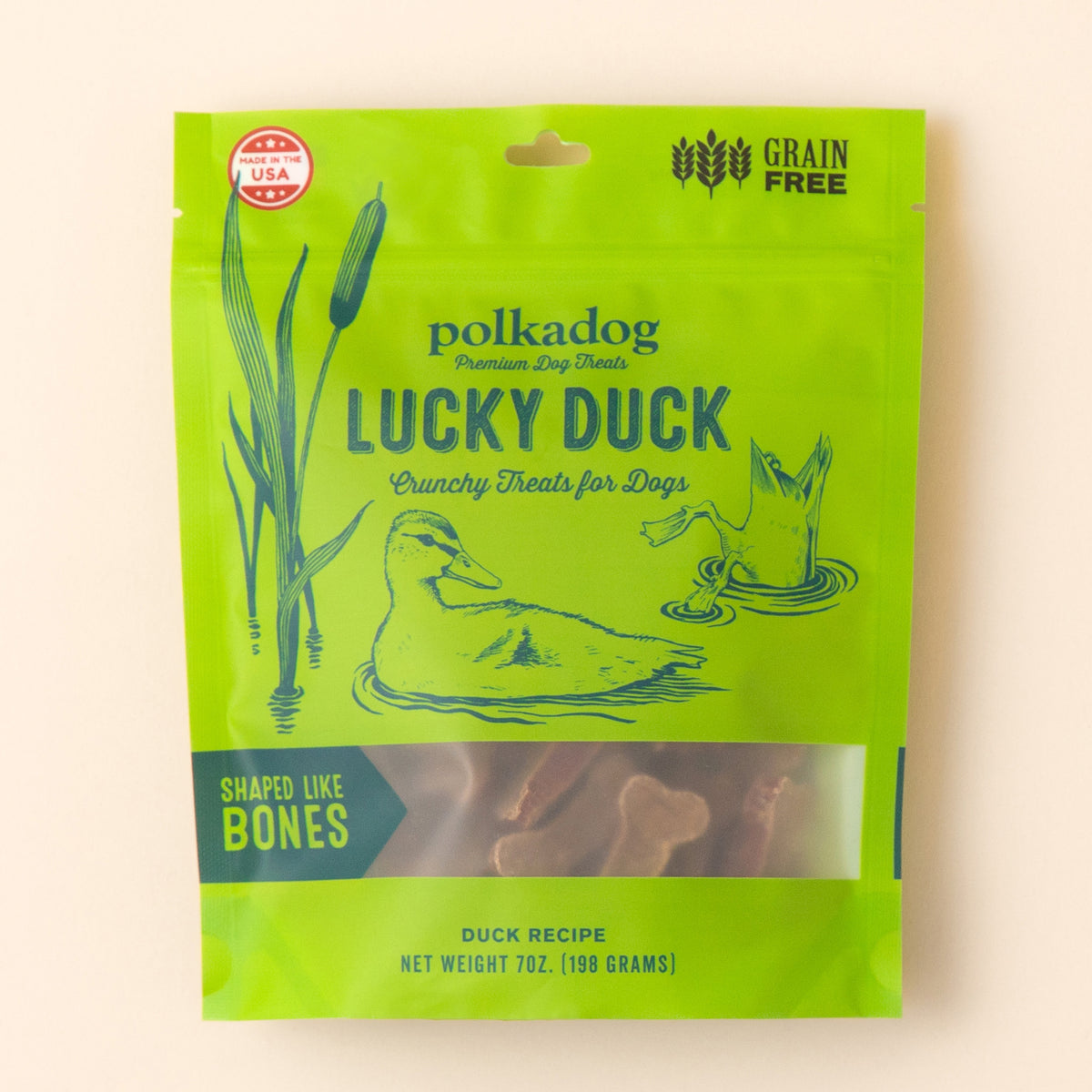Lucky Duck Bone Shaped Crunchy Dog Treats