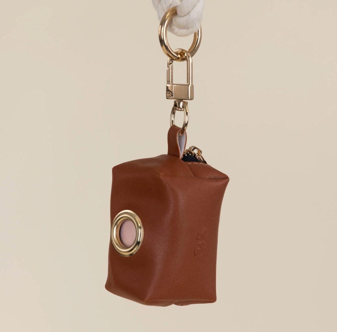 Leather Poop Bag Holder (Black and brown)