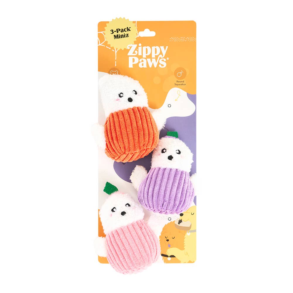 Pumpkin Ghosts Miniz 3-Pack Plush