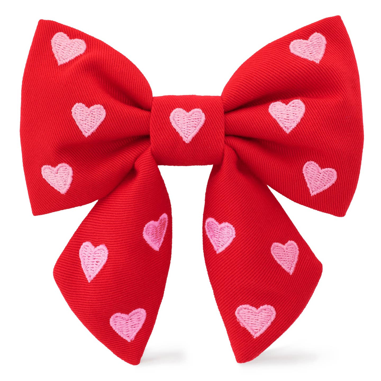 Hearts Embroidered Sailor Bow