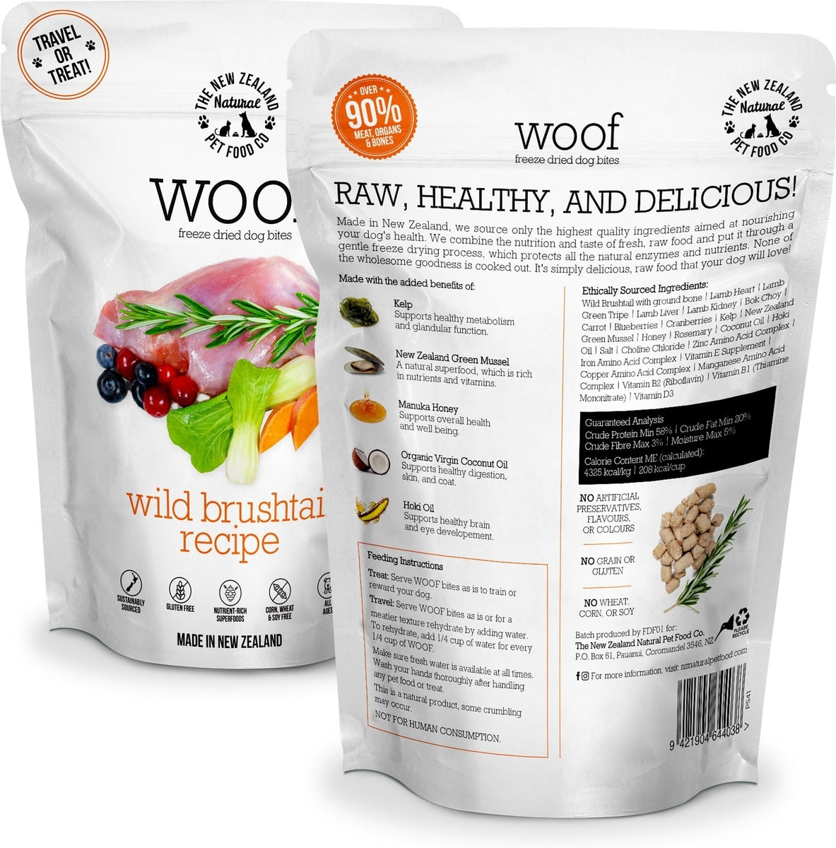 Wild Brushtail 'Woof' Freeze Dried Dog Food