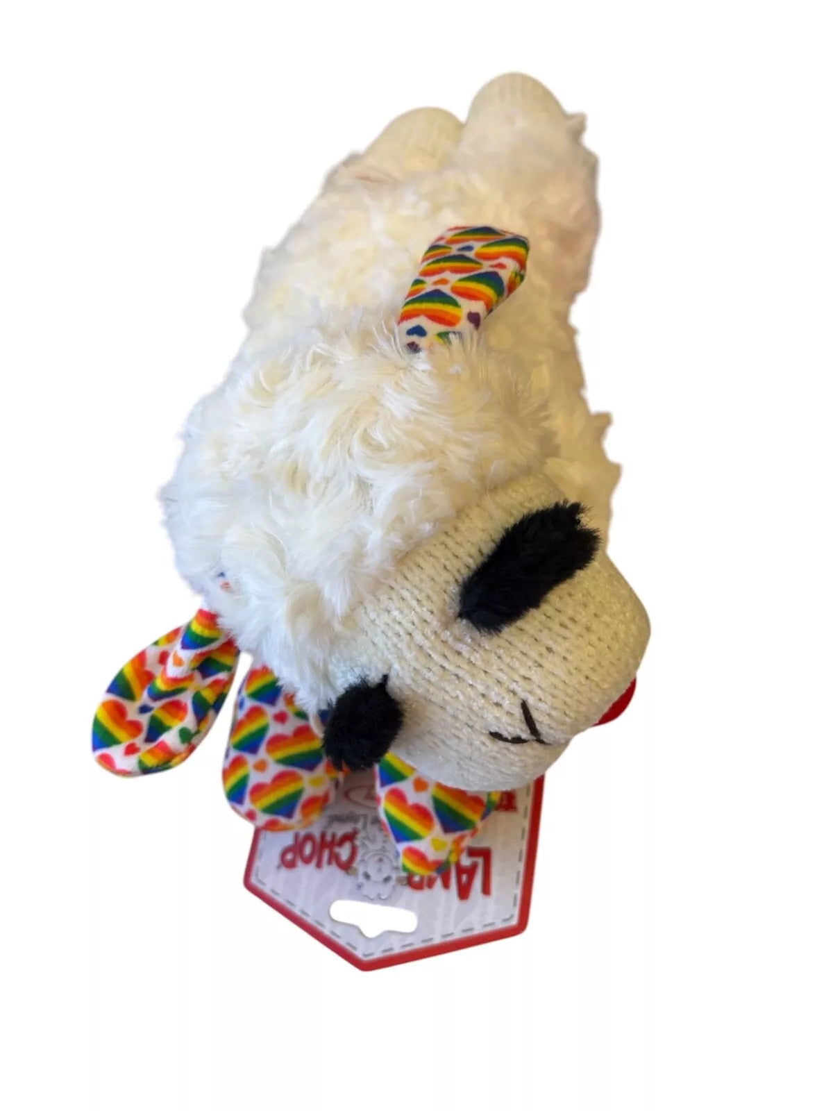 Rainbow Hearts Lamb Chop Plush